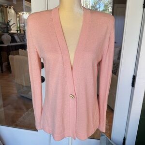 St John Pink Knit Sweater & Skirt Suit